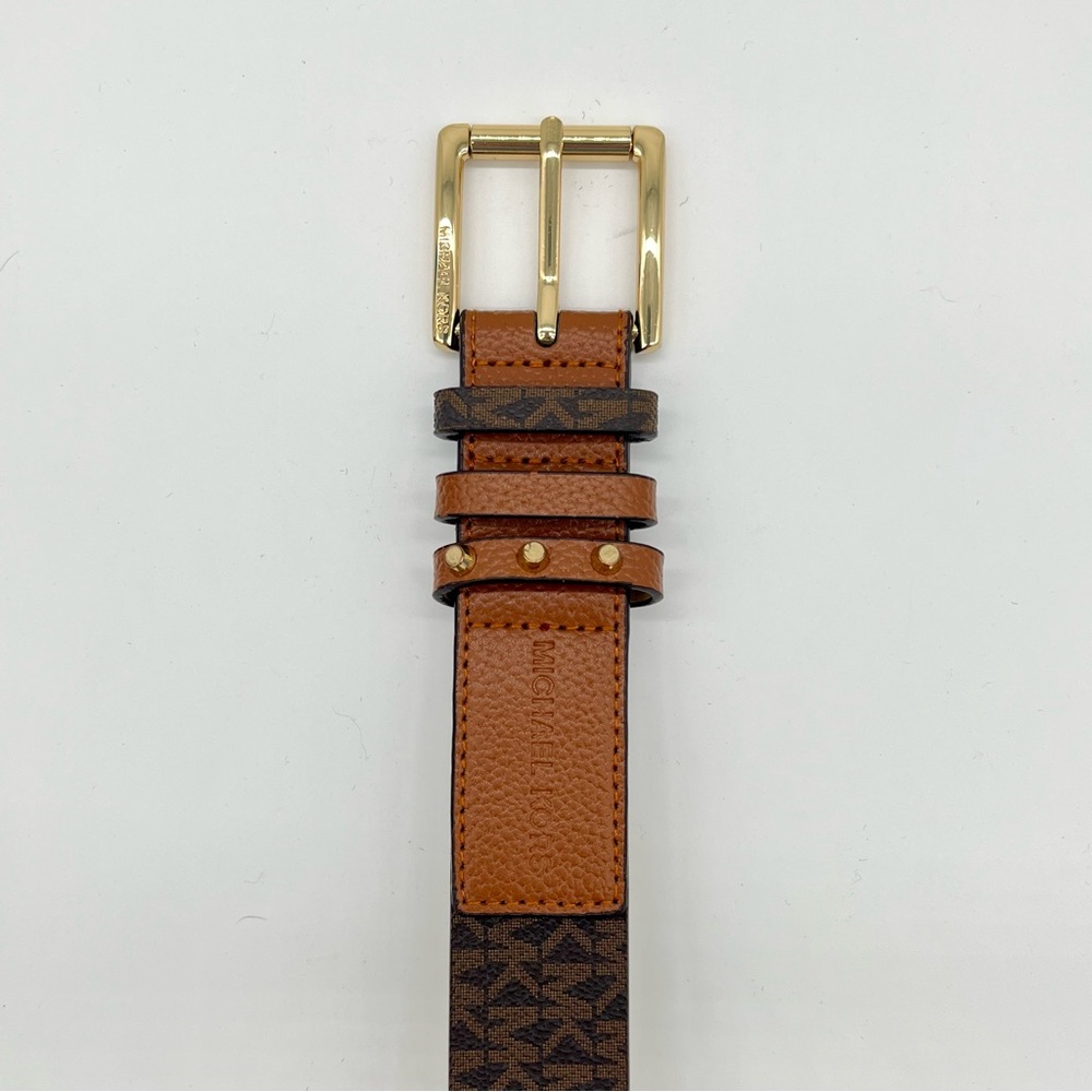MK Leather Belt w/ gold accents 42.5”